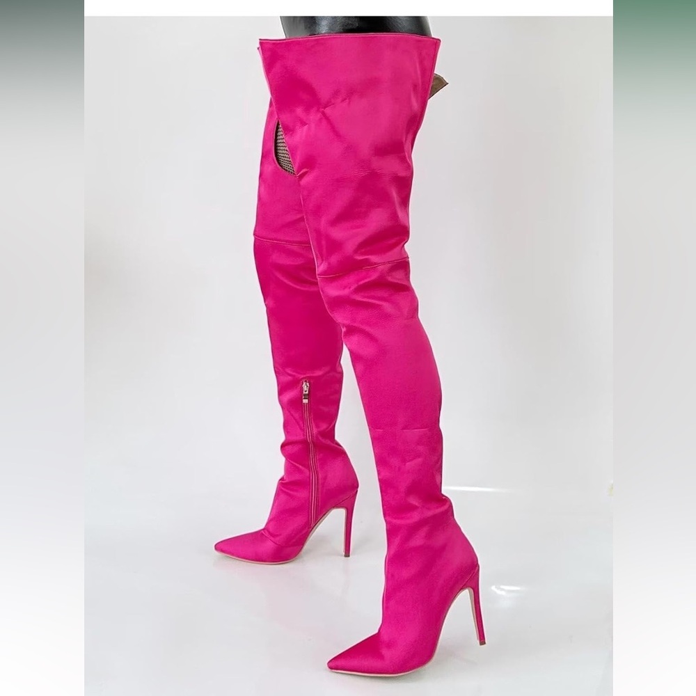 Fashion nova Pink Over-the-Knee Women's Boots - Picture 7 of 11
